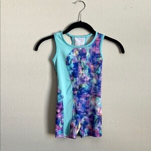 Danskin Kids Aqua and Multicolor leotard